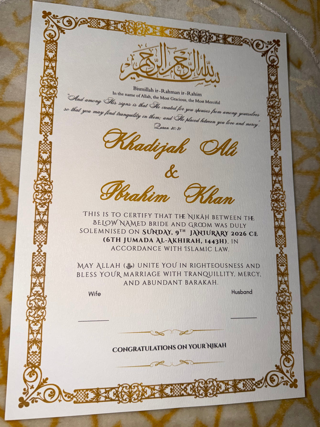 Zahabi 2.0 Design (A4) (Certificate Only)
