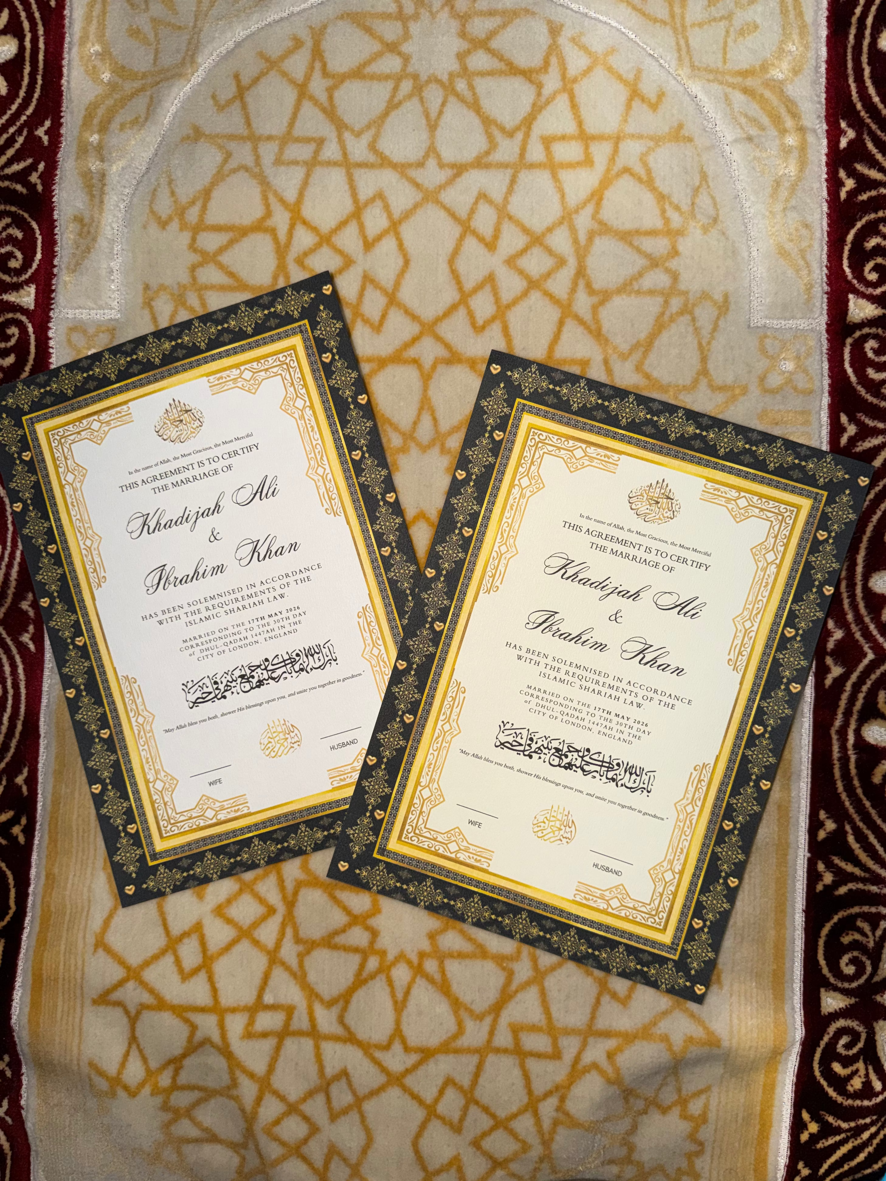 Tasmim Bilatiniun dhahabiun 'aswad Design (A4) Certificate Only