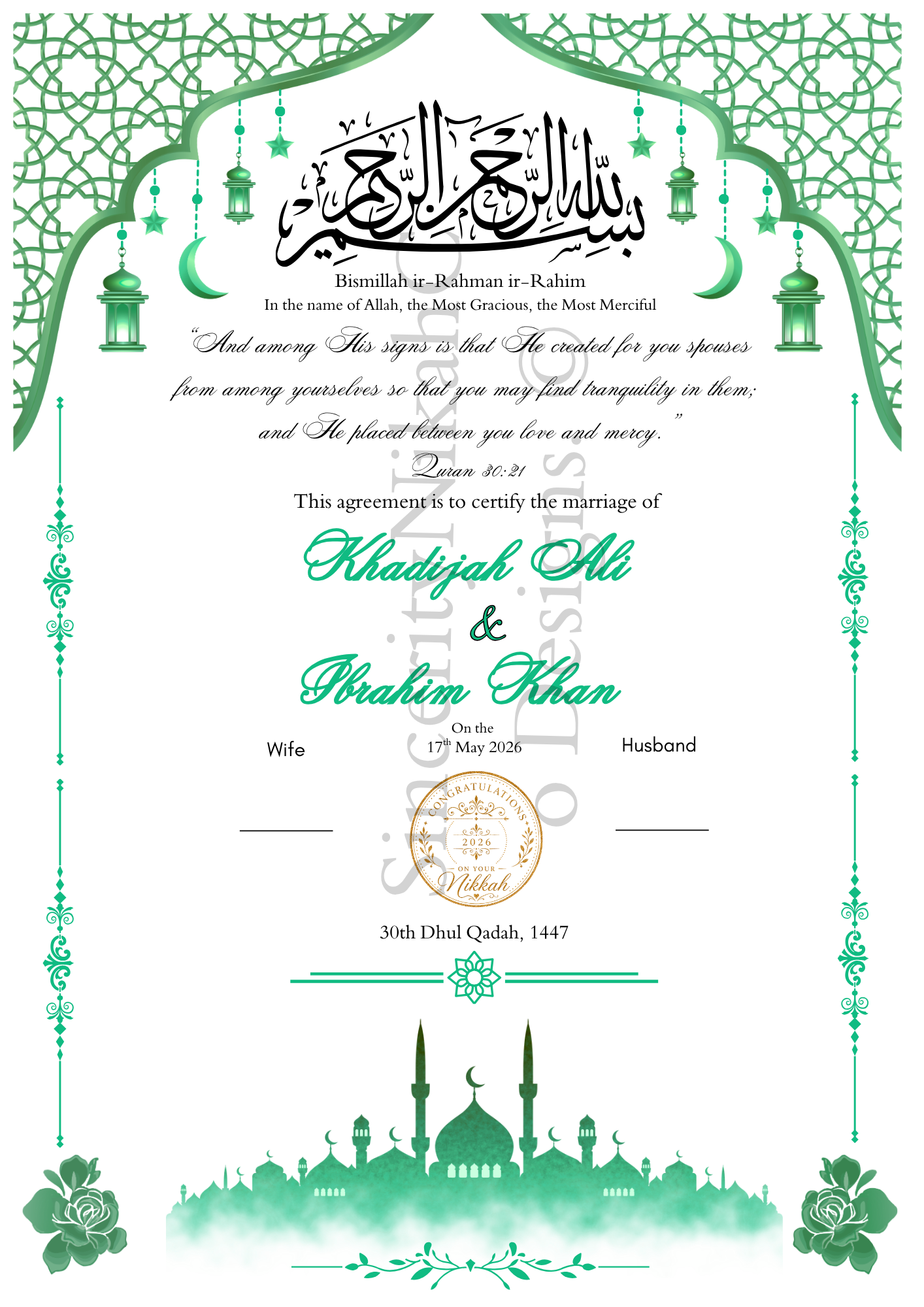 Noor Al-Nikah Design (A4)