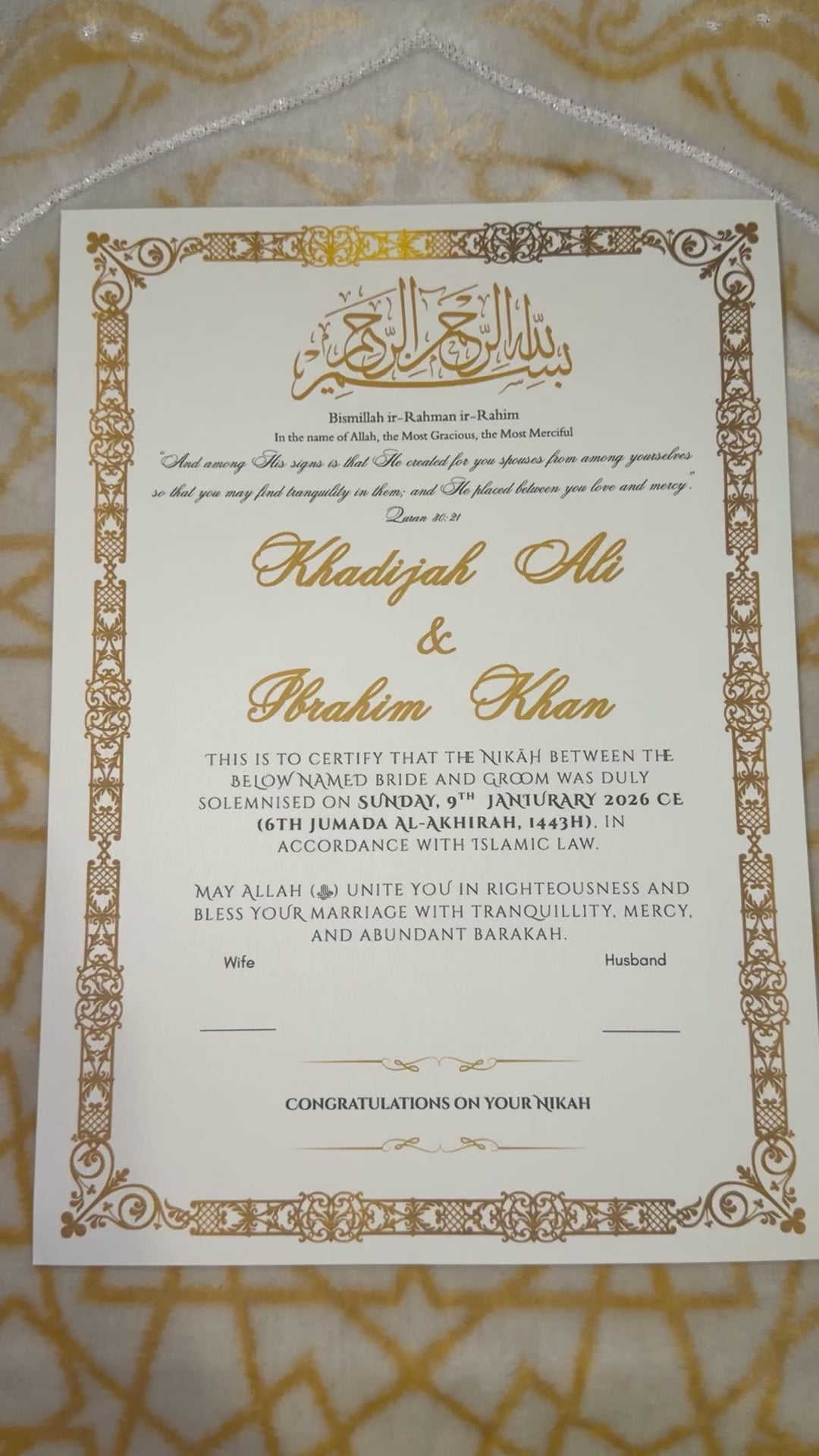 Zahabi 2.0 Design (A4) (Certificate Only)