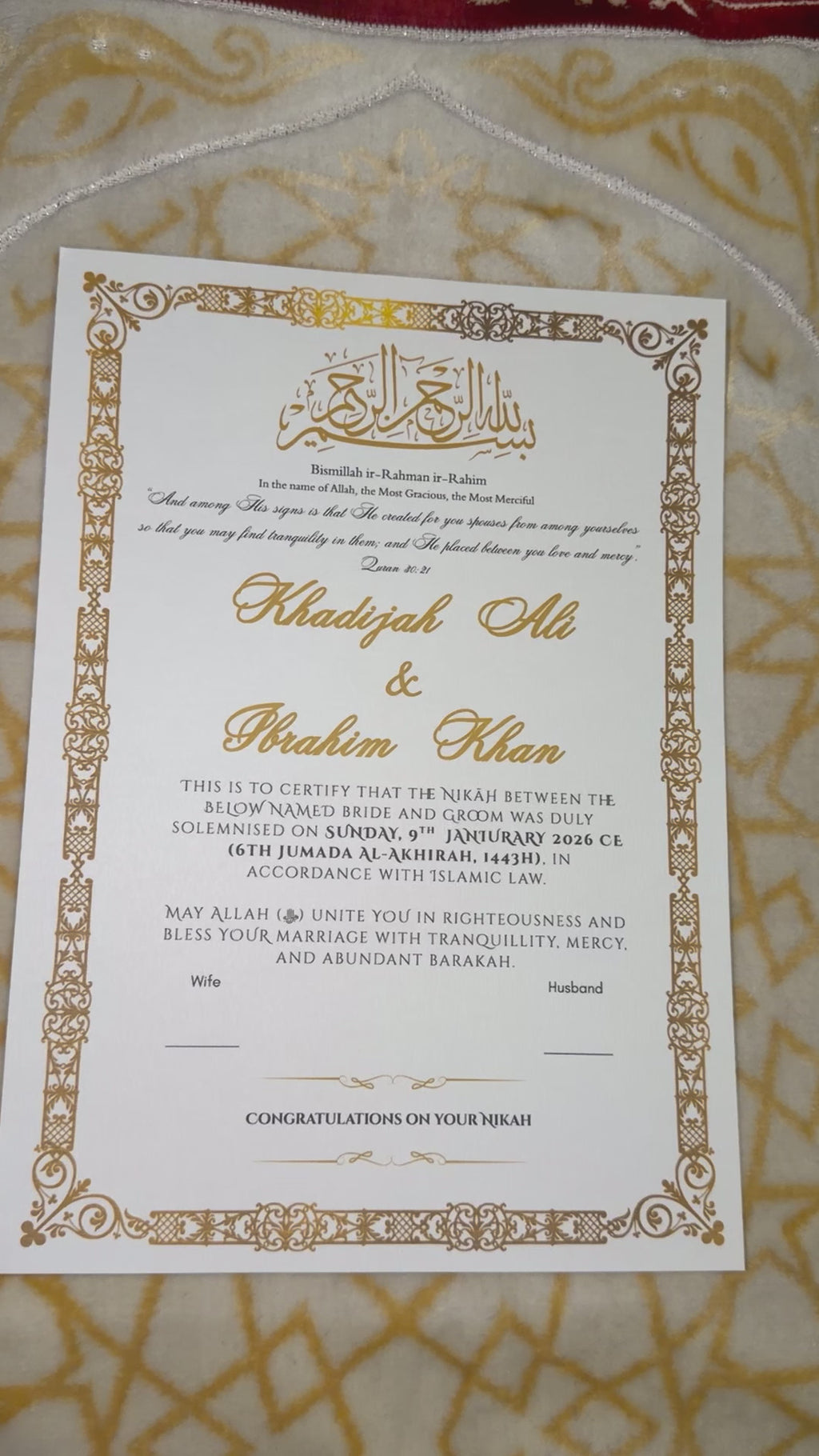 Zahabi 2.0 Design (A4) (Certificate Only)